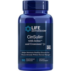 Life Extension CinSulin® with InSea2™ and Crominex® 3+, 90 vege caps (Expiry: Nov 2025)